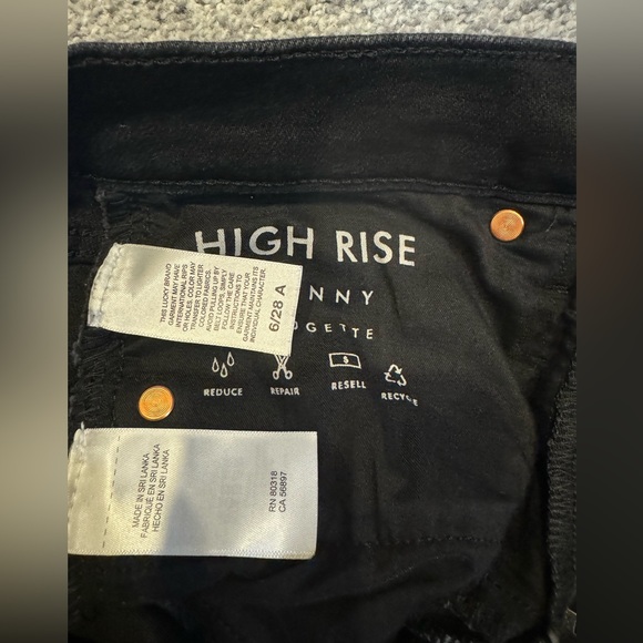 Lucky High Rise Skinny Jeans - 6/28 Ankle - Brigitte - Black - Picture 3 of 3